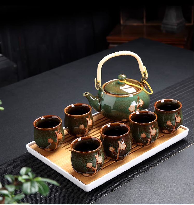 Handmade Modern Japanese Style Tea Set With Tray